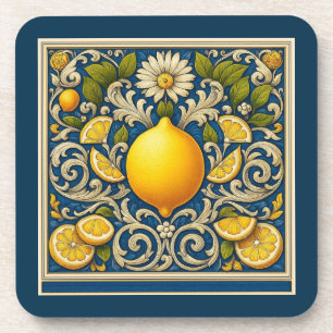 Posavasos Limon Amalfi Azul Mediterráneo Art Nouveau