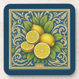 Posavasos Limon Amalfi Azul Mediterráneo Art Nouveau