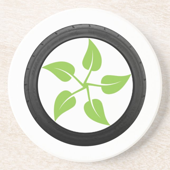 Posavasos Limpie el poder verde (Frente)