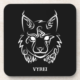 Posavasos Linces tribales negros y blancos