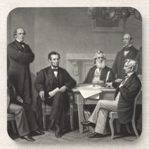 Posavasos Lincoln leyendo la proclamación de la emancipación