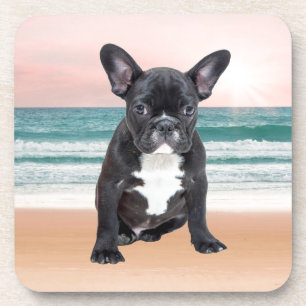 Posavasos Lindo Bulldog Francés Playa Sol Agua