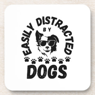Posavasos Lindo Fácilmente Distraído por Perros amantes de m