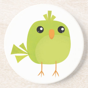 Posavasos Lindo Pájaro Verde Dibujo Animado