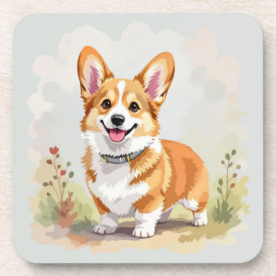 Posavasos Lindo perro Corgi Galés de Pembroke Rojo