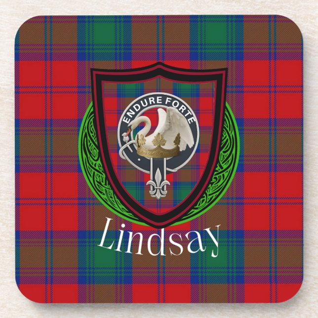 Posavasos Lindsay Scottish Clan Tartan & Crest (Frente)