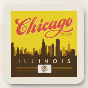 Posavasos Línea aérea de Chicago Illinois