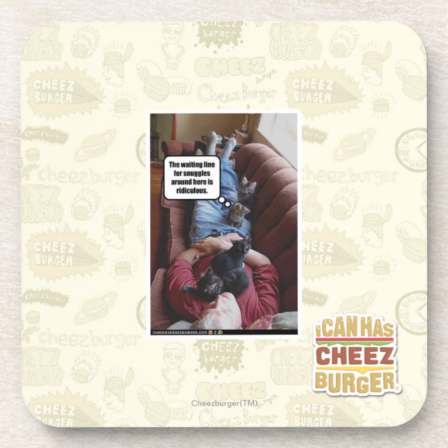 Posavasos Línea que espera para los snuggles (Frente)