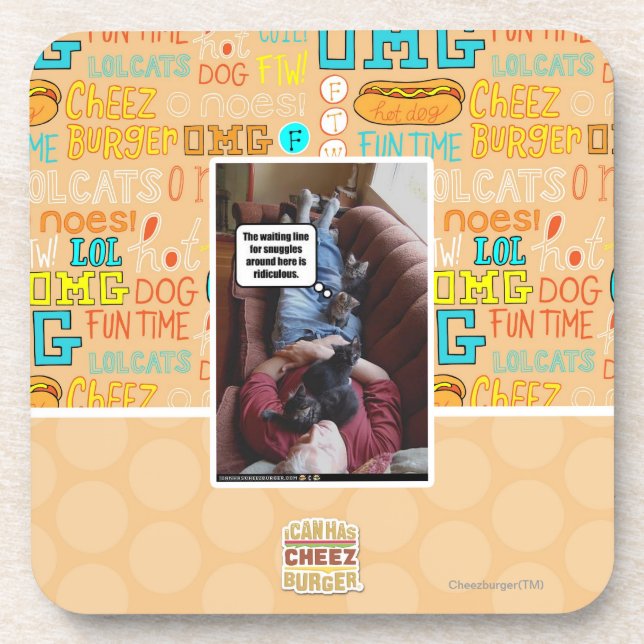 Posavasos Línea que espera para los snuggles (Frente)