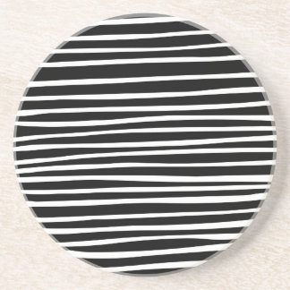 Posavasos Líneas - Blanco sobre Negro