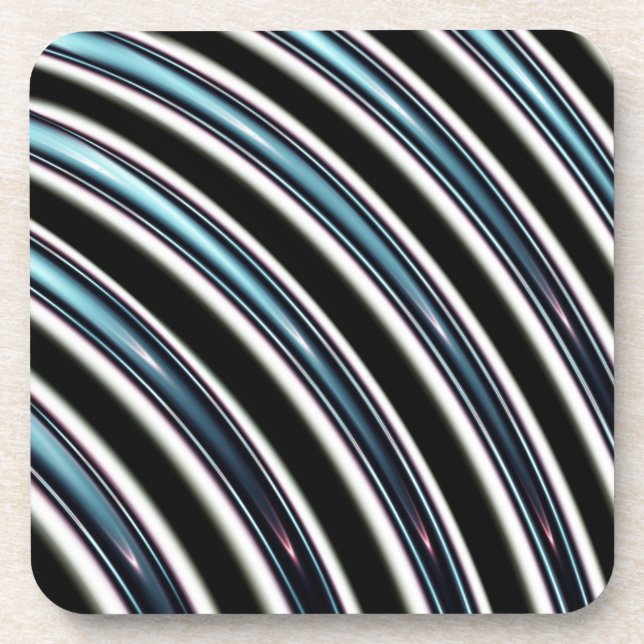 Posavasos Líneas curvadas cerca para arriba de un fractal (Frente)