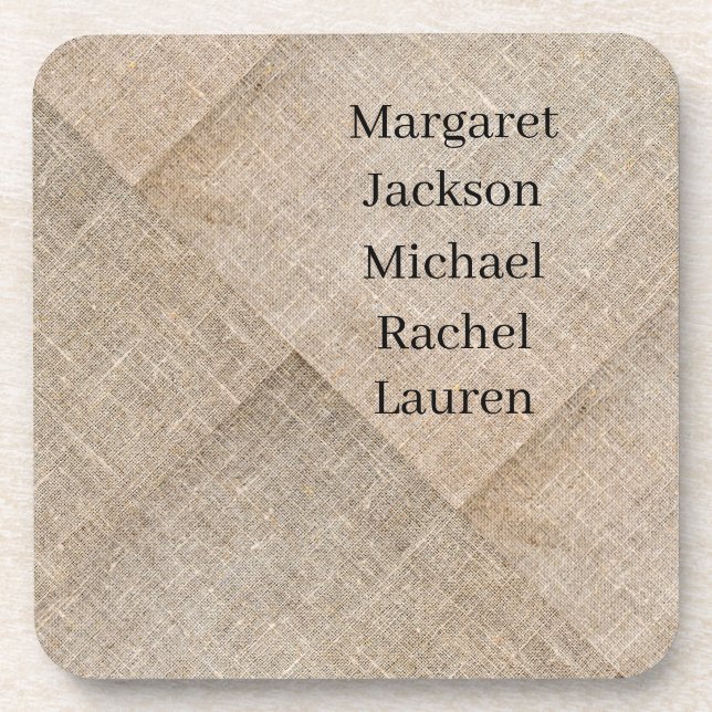 Posavasos Lino Falso Beige Personalizado (Frente)