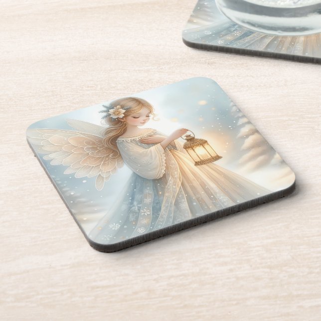 Posavasos Linterna de Ángel Celestial de Invierno de Consuel (Lado Izquierdo)