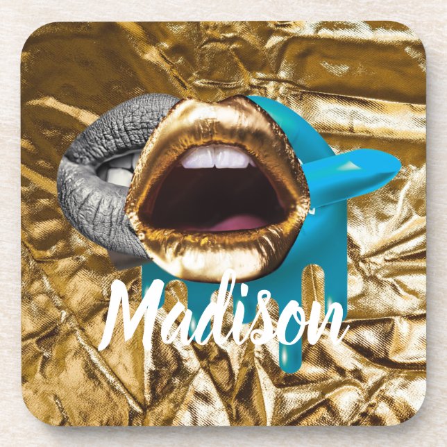 Posavasos Lips maquillaje Chicas de belleza regalo Personali (Frente)