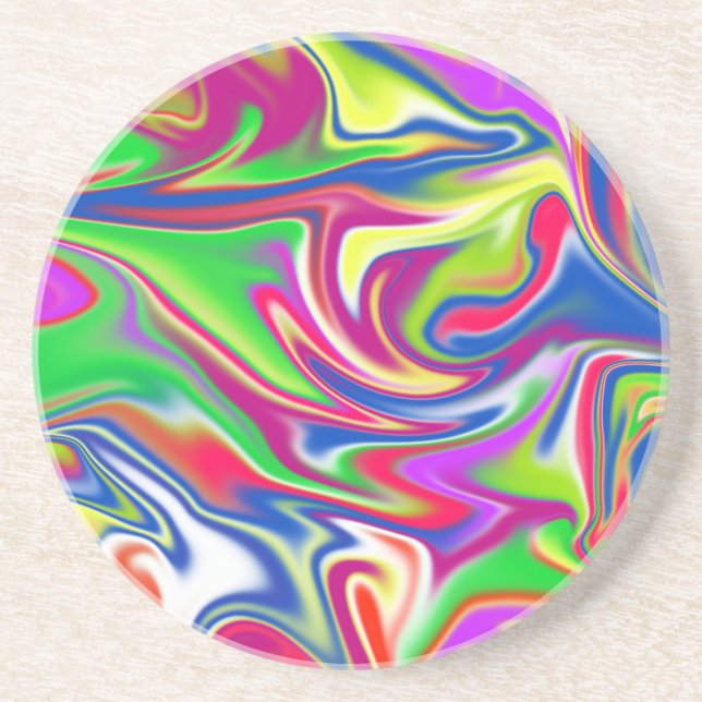Posavasos Líquido de golosinas marbleizadas,_ (Frente)