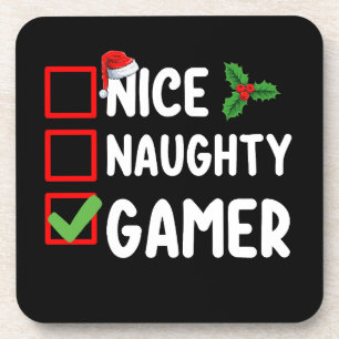 Posavasos Lista de Navidad de Juegos de Santa para Jugadores