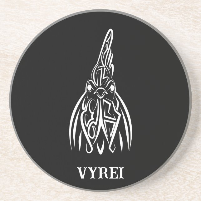 Posavasos Lista tribal negra y blanca (Frente)