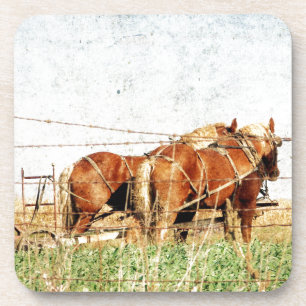 Posavasos Listo Para El Trabajo, Dos Caballos Borradores