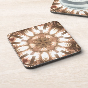 Posavasos Lit Merry Christmas Tree ilumina el arte Kaleidosc