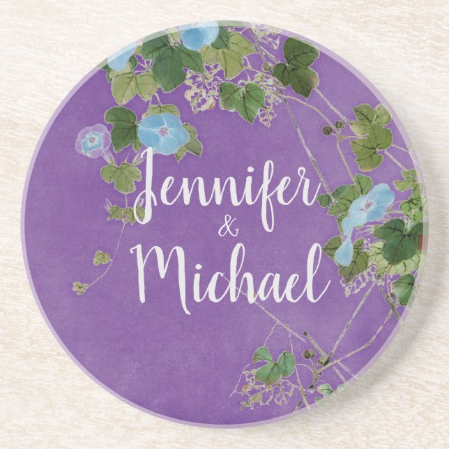 Posavasos Litografía moderna de la caligrafía plana Nombre F (Frente)