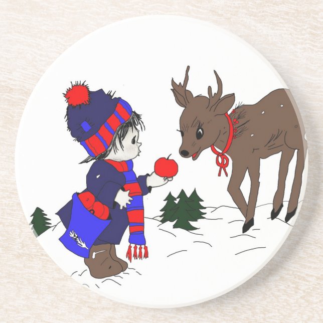 Posavasos Little Boy y reno (Frente)