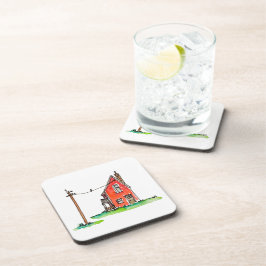 Posavasos Little Red House with Power Line