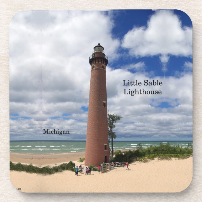 Posavasos Little Sable Point Lighthouse 6 ruedas de plástico (Frente)