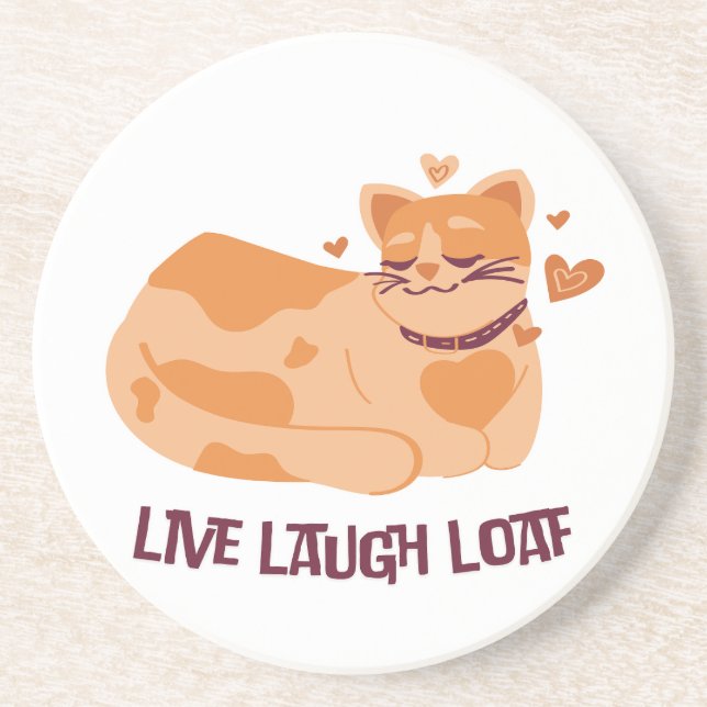 Posavasos Live Laugh Loaf Cat Coasters (Frente)