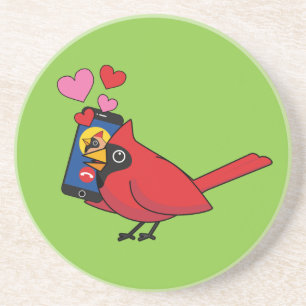Posavasos Llamadas de amor de apareamiento de pájaros carden