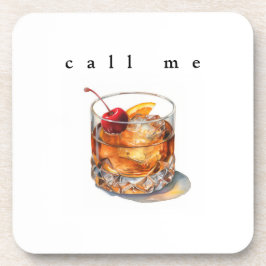 Posavasos Llámame Bebida De Moda Vieja