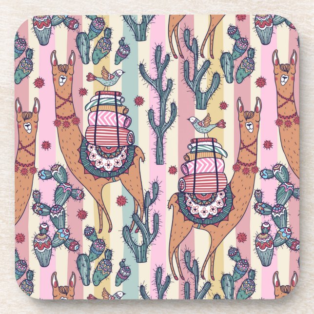 Posavasos Llamas en modelo de las rayas (Frente)