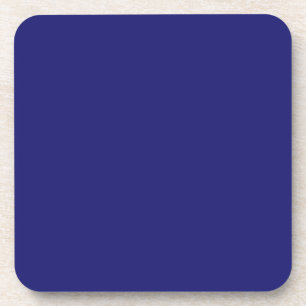Posavasos Llanura Minimalista de color azul oscuro sólido