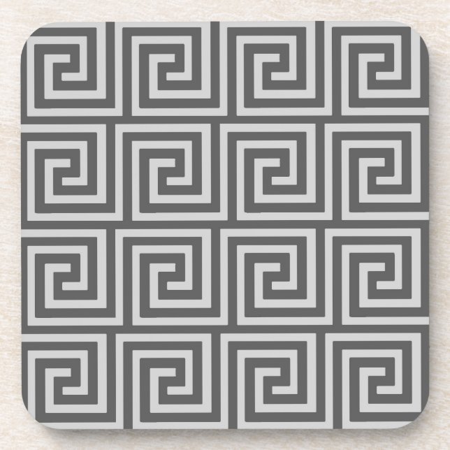 Posavasos Llave griega, sombras de gris/del gris (Frente)