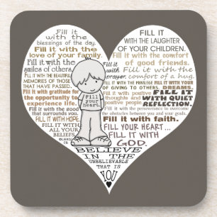 Posavasos Llena tu corazón - Marrón oscuro
