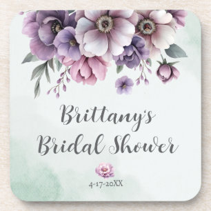 Posavasos Lluvia de Regalos de Boda Floral Lavanda y Verde