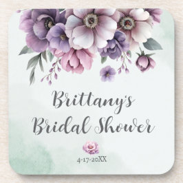 Posavasos Lluvia de Regalos de Boda Lavanda y Floral Verde