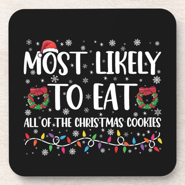 Posavasos Lo Más Probable Es Comer Todos Los Navidades Cooki (Frente)