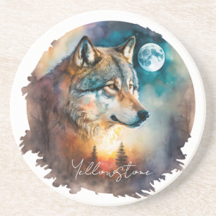 Posavasos Lobo de arenisca de Yellowstone
