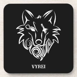 Posavasos Lobo tribal blanco y negro