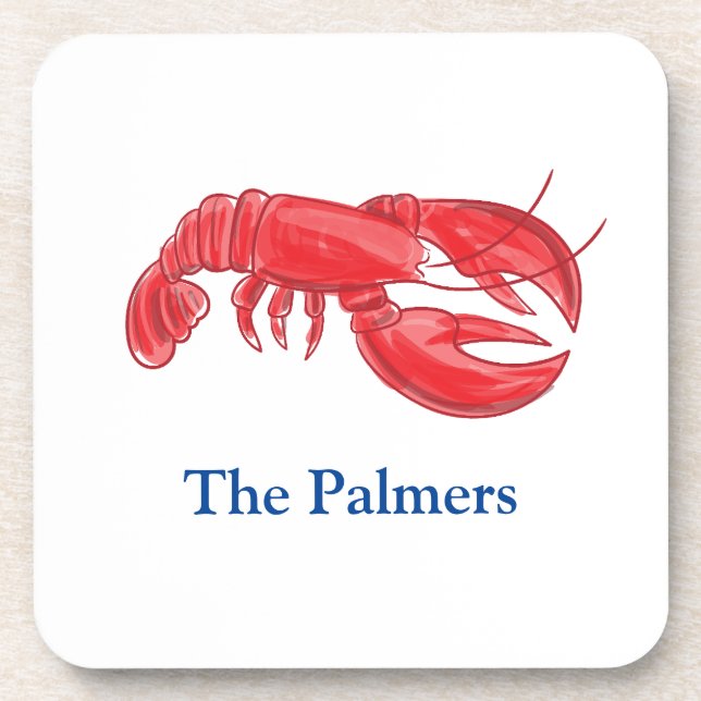 Posavasos Lobster rojo personalizado (Frente)