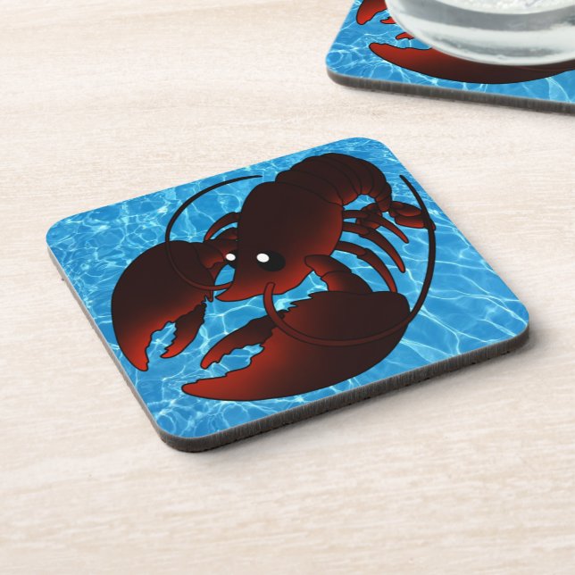 Posavasos Lobster rojo Personalizado lindo (Lado Izquierdo)
