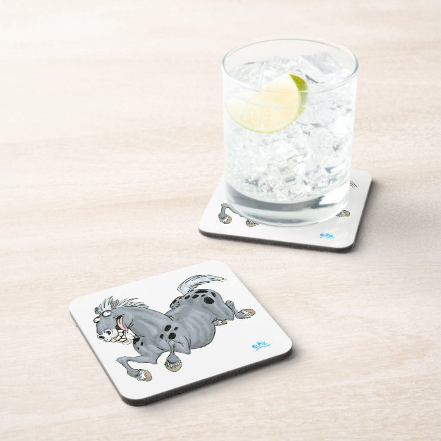 Posavasos Loco Personalizado Horse Coasters Set (Lado Derecho)