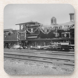 Posavasos locomotora de vapor de tren antigua vía férrea fer