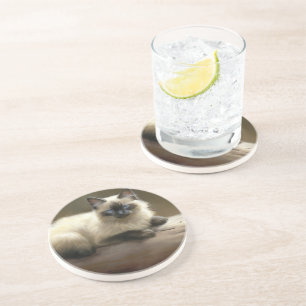 Posavasos Log Lounger Siamese Kitten