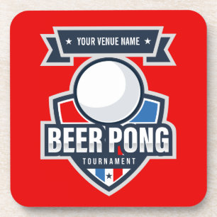 Posavasos Logo de Torneo de Beer Pong Personalizable
