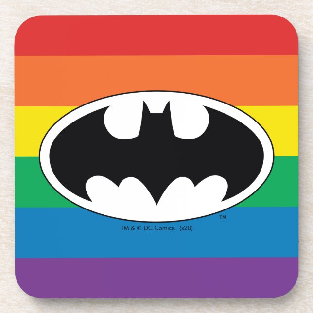 Posavasos Logo del arco iris de Batman (Frente)