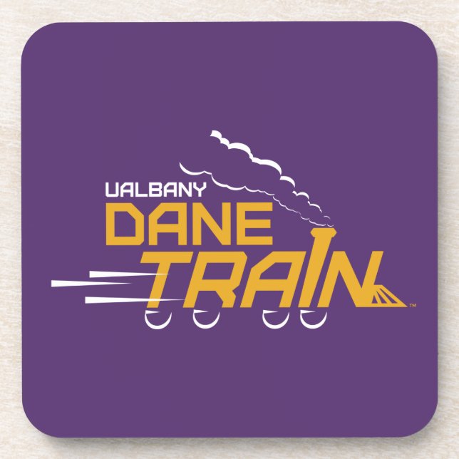 Posavasos Logo del Tren de Dane de la UAlbany (Frente)