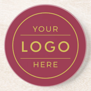 Posavasos Logo Empresarial Personalizado de Lujo Burgundy Go