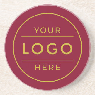 Posavasos Logo Empresarial Personalizado de Lujo Burgundy Go