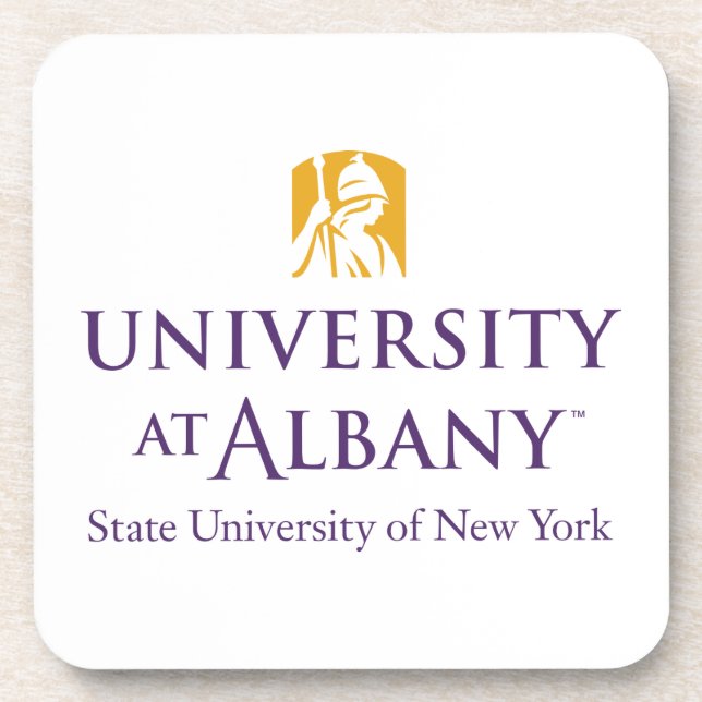 Posavasos Logo icónico de la Universidad de Albany (Frente)